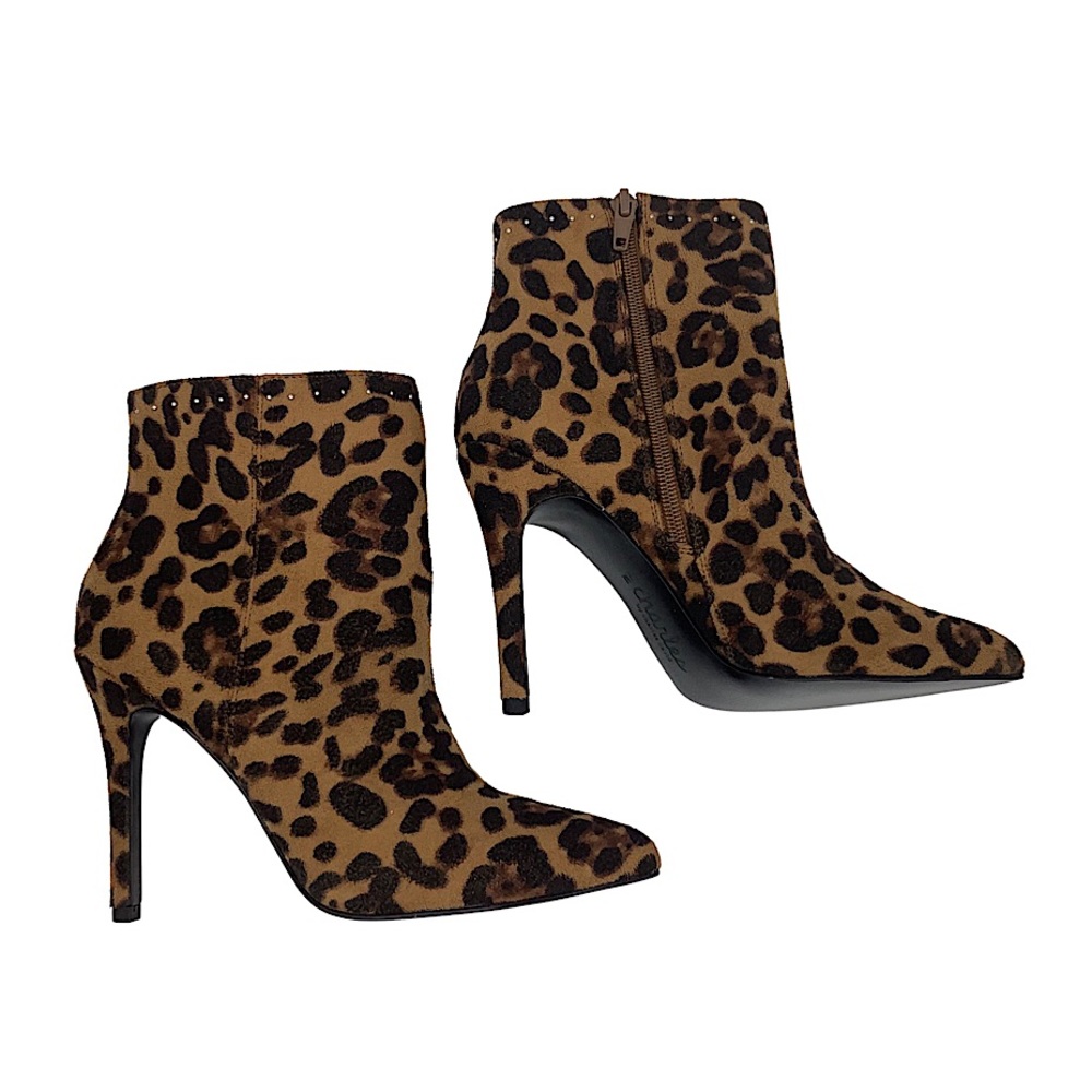 Charles David Animal Print High Heel Ankle Boots, Size 7 NIB